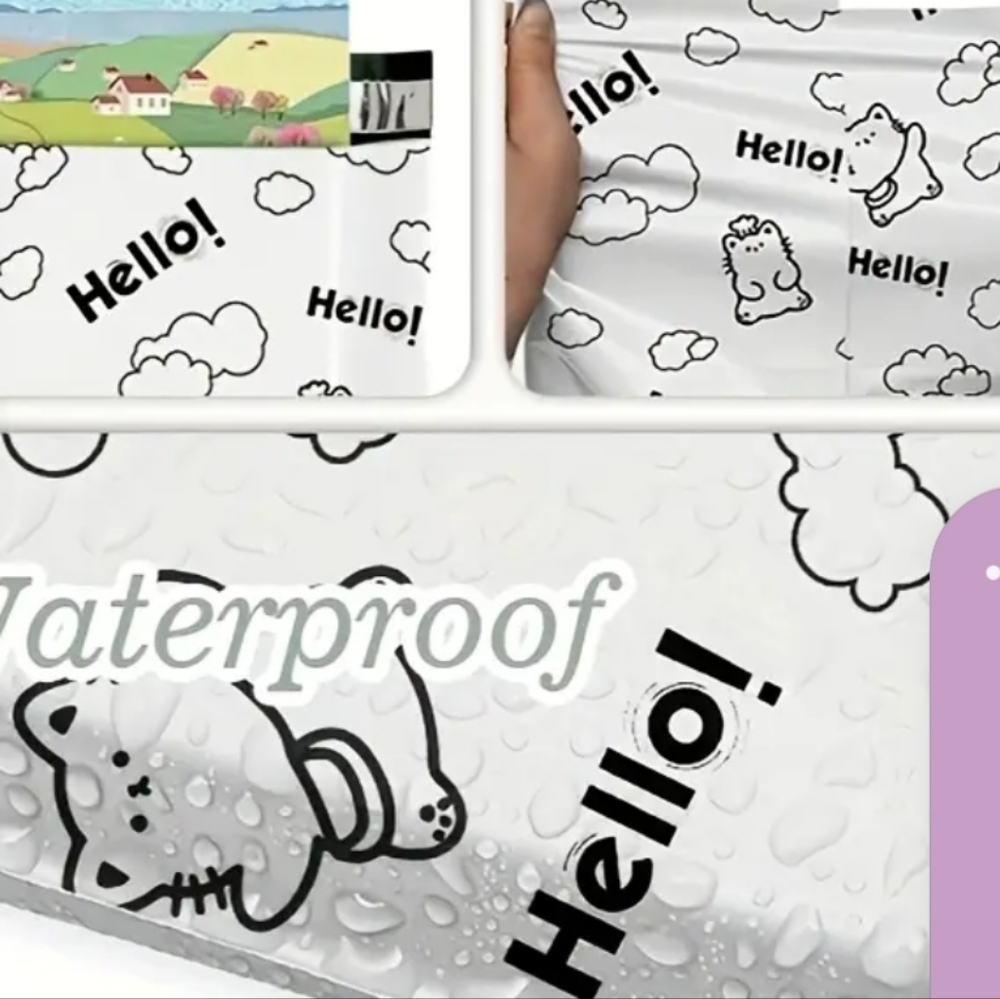 Large Black White Hello Pokymailers 12 X 15 Qty 25 Waterproof Tear Resistant H🔥 - Picture 3 of 5